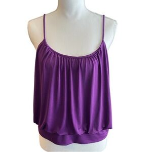 EUC Express Purple Draped Blouson Tank Top Size L
